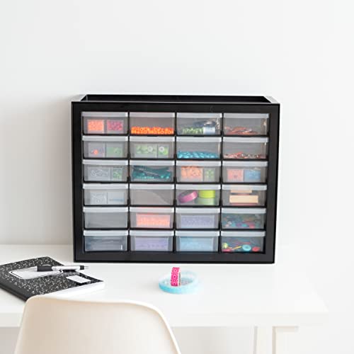 IRIS USA 24-Drawer Plastic Storage Cabinet, Teacher Toolbox, Garage, Black - color: Black, size: 24 Drawer