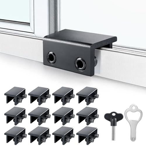 ZRFCXE Window Locks, Fits Horizontal & Vertical Sliding Windows (12 Pack) - color: Black, size: 12 Pack