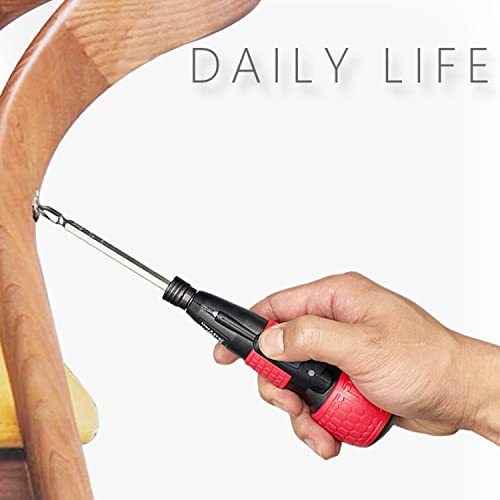 3.6V Cordless Electric Screwdriver USB-C Rechargeable LED Kit RED - color: Red