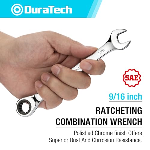 DURATECH 9/16" Ratcheting Combination Wrench, SAE - size: 9/16"
