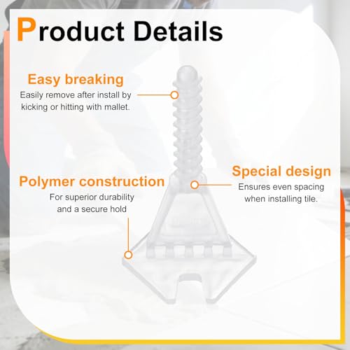 PATIKIL 1/8 Inch Spiral Base Spacers, 1000 Pcs Tile Leveler Spacers Tile Leveling System Kit for Tiles and Stone Installation, White - size: One Size