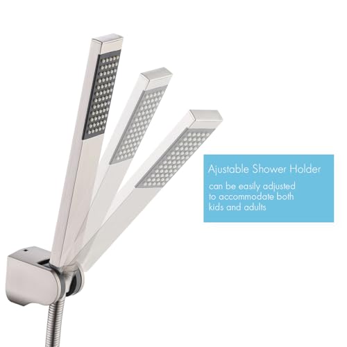 KES Brass Handheld Shower Head, 1.5-Meter Long Hose and Holder Bracket - color: Brushed Nickel