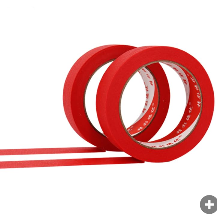 2 Pack Red Painters Tape 1 inch Wide Red Masking Tape Paint Tape Paper Tape 1 inch x 55 Yards x 2 Rolls (110 Yards in Total) - color: Red, size: 1 Inch (2-Pack)