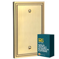 Rio Salto Blank Wall Plate Outlet Covers Light Switch Cover Plate Brass Gold Metal Unused Outlet Cover Unused Light Switch Cover Wall Ppening Cover— Imperial Collection, Midsize 5.00" X 3.13" - color: Brushed Gold, size: Blank 1-Gang