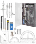Mr. Pen- Geometry Set, 15 pcs, Light Grey, 6 Inch Swing Arm Protractor - color: Light Grey