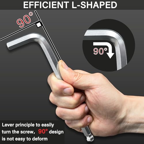 HAUTMEC Metric Allen Wrenches Sets with Ball End, 9PCS L Shape Hex Key Set, CR-V Steel Allen Key Set, 1.5-10mm, Industrial Grade, Strength Helping, HT0223-SS - style: 9PCS(Metric Ball Keys)