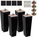 BARIEN 8 inch Wood Furniture Legs - Square Sofa Legs, Couch Leg - Brown Mid-Century Modern Replacement Legs for Armchair Recliner Coffee Table Dresser (Set 4, 8") - size: 8"