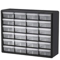 Akro-Mils 24-Drawer Plastic Storage Cabinet, 20"W x 6"D x 16"H, Black - size: 24 Drawer