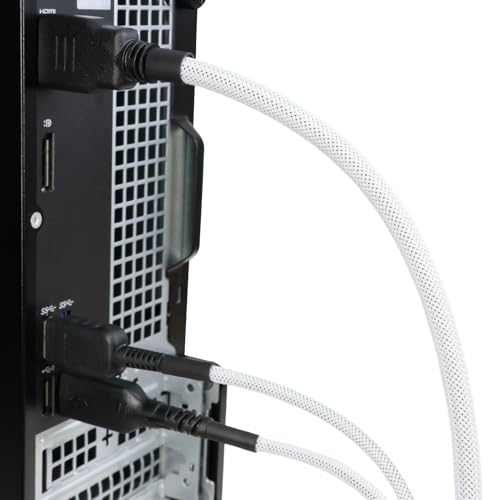 25ft PET Expandable Braided Cable Sleeve 1/4inch(6mm) Pet Braided Cable Sleeve for Audio Video Device Wire Automotive Wire (White) - color: White, size: 6mm"(1/4 inch)