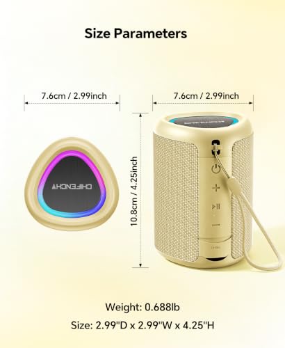 Portable Bluetooth Speaker Beach Essentials: IPX5 Waterproof for Outdoor - color: Yellow