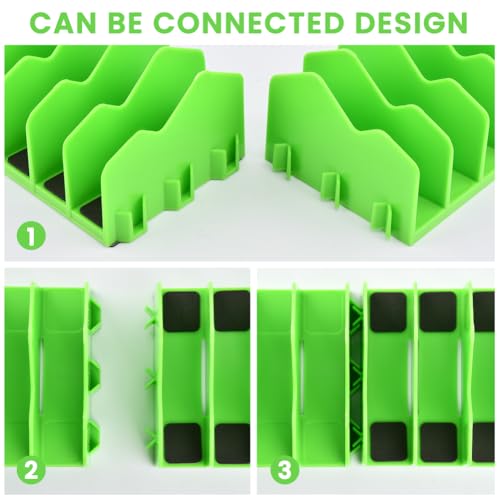 Pliers Organizer 2‑Pack, Expandable 20‑Slot Tool Rack - color: green