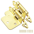 30 Pack (15 Pairs) 1/2" Overlay Self Closing Cabinet Hinges Brass Gold - color: Brass Gold, size: 30 Pack (15 Pairs)