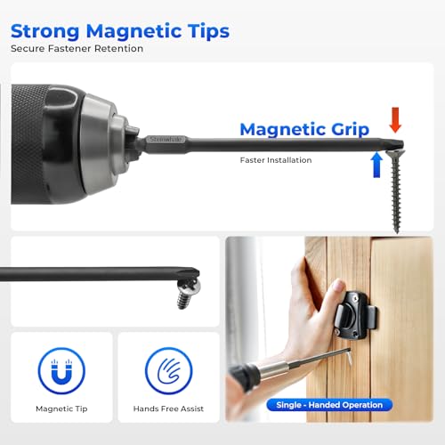 Impact Rated Screwdriver Bit Set, 3" Extended Long Magnetic Power Bits, Premium S2 Steel, Shock-Absorbing Design, 1/4" Hex Shank for Power Drill & Impact Driver (3 Inch Square) - size: 3 Inch Square