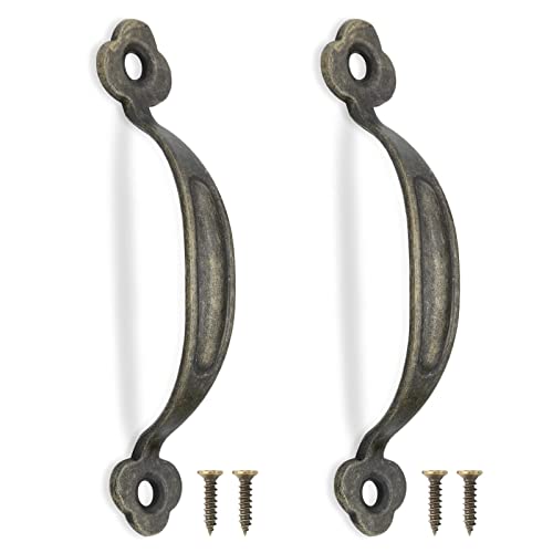 Piutouyar 12 Pcs Barn Door Handles, 2.6 in Hole Center Gate Handle, Bronze - color: Bronze, size: 3 Inch