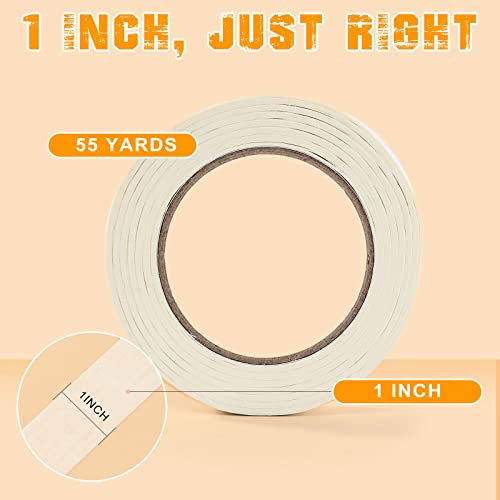 Masking Tape Bulk 1 Inch 20 Packs for General Purpose White Beige 55 Yards - size: 1 Inch x 55 Yards x 20 Rolls