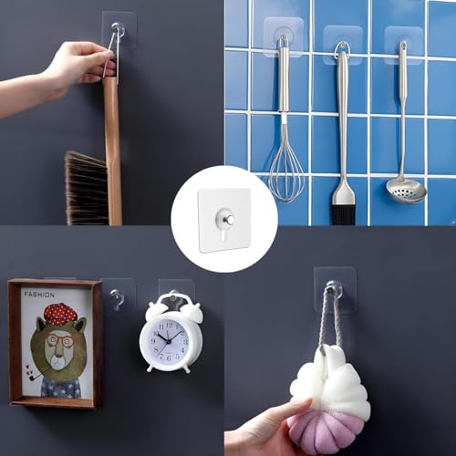 Self-Adhesive Wall Hooks for Picture Frames – No-Drill Heavy-Duty Seamless Hanging Hooks for Home Décor, Photos, Mirrors & Artwork – Damage-Free Wall Mounting Hook (20)