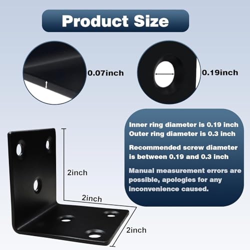 25PCS L Brackets, 2" 304 Stainless Steel Brackets, Black - size: 25PCS-2'' L Brackets