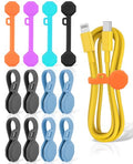 12 PCS Silicone Magnetic Cable Ties, Reusable cord Organizer clips - size: 12-PCS