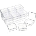 24 Packs Small Clear Plastic Beads Storage Containers Box with Hinged Lid for Storage of Small Items, Crafts, Jewelry, Hardware(3.3 x 3.3 x 1.2 Inches) - size: 3.3 x 3.3 x 1.2 in