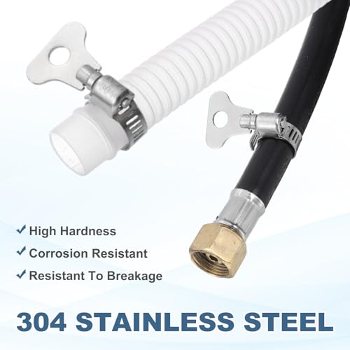 HARFINGTON 4pcs Hose Clamps 4.1"-5" (105-127mm) Adjustable 304 Stainless Steel Worm Gear Hose Clamps Assortment Kit for Plumbing Dryer Vent Automotive Dust Collector - size: 105-127mm