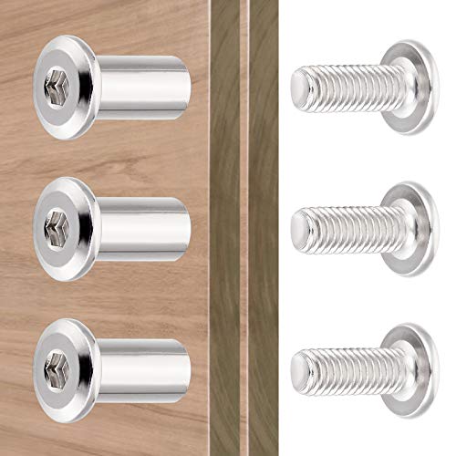 40 Sets Silver Furniture Connector Bolts M6x15mm Binding Screws for Wood - color: M6x15mm-D