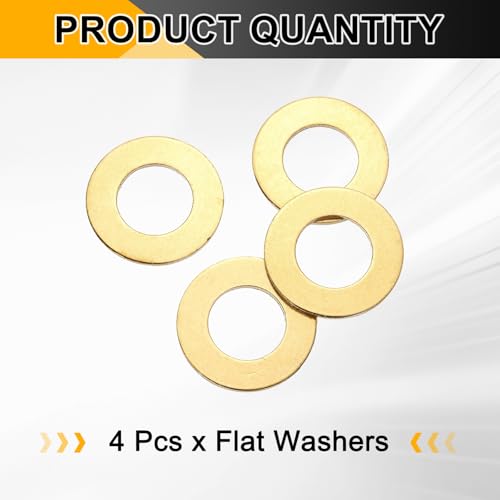 PATIKIL M18x34x2mm Flat Washers, 4PCS Brass Automotive Drain Plug Gaskets Flat Ring Oil Crush Washer Spacers for Faucets Garden Bolts Screws Hose, Golden - size: M18x34x2mm