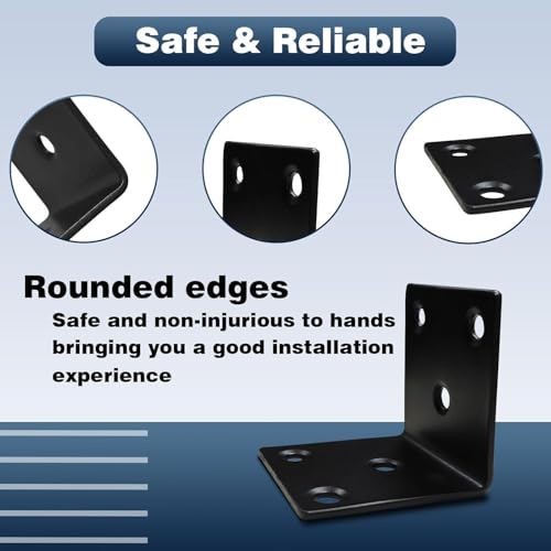 25PCS L Brackets, 2" 304 Stainless Steel Brackets, Black - size: 25PCS-2'' L Brackets