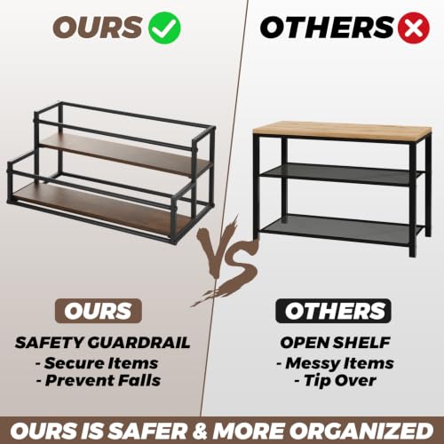QTLCOHD 2 Tier Liquor Bottle Display Shelf