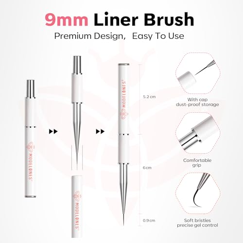 modelones Builder Nail Gel, Clear Builder with Detachable Liner Nail Brush - color: Liner Brush Builder Nail Gel Clear
