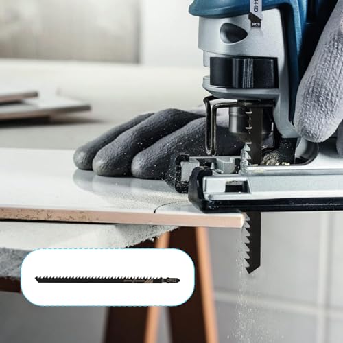 T-Shank Jigsaw Blades for Wood Contractor Assorted 7Inch Jig Saw Blades Set 5Pcs T744D T Shank Jig Saw Blades for Quick Cutting Wood, Hardwood, Plywood, Plastic, Metal, Black