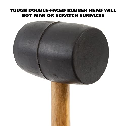 GreatNeck 16 Oz. Rubber Mallet with Hardwood Handle Won't Mar or Scratch - size: 16 oz