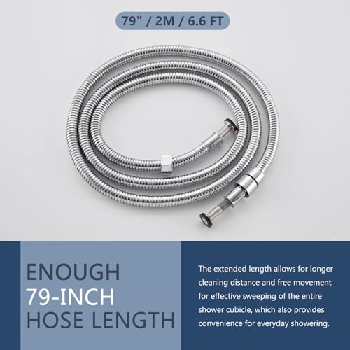 Angle Simple Replacement Shower Hose 79", Extension Hose 1/2" IPS, Chrome - color: Chrome, size: 79 Inch