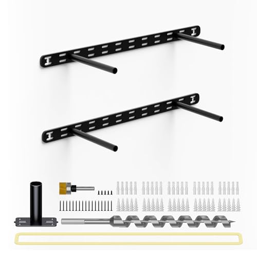 2pcs Floating Shelf Bracket Heavy Duty Decorative Floating Shelf Hardware Black Hidden Shelving Brackets for Wall,Floating Mantel Bracket for Over Fireplace(18X6X1 inch (for 1.5"-2" Thick Shelf)) - size: 18"X6"X1"