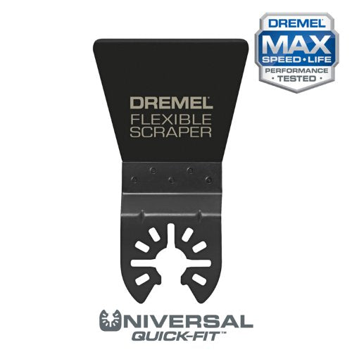Dremel MM610 Oscillating Tool Flexible Scraper Blade, Ideal for Removal of Soft Materials - Universal Quick-Fit Interface Fits Bosch, Milwaukee, Makita, and Rockwell, Black - style: Flexible Blade
