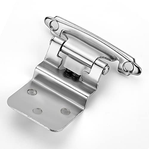 Ravinte 3/8" Inset Satin Nickel Cabinet Hinges 10 Pack (5 Pairs) - color: Satin Nickel