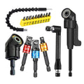 17pcs Flexible Drill Bit Extension, Include 3pcs Impact Socket Adapter 2pcs Hex Shank 105° Right Angle Drill Attachment 10 Short Screwdriver Bits Bendable Drill Bit Extension and 90° Angled Bits - color: 17p*black