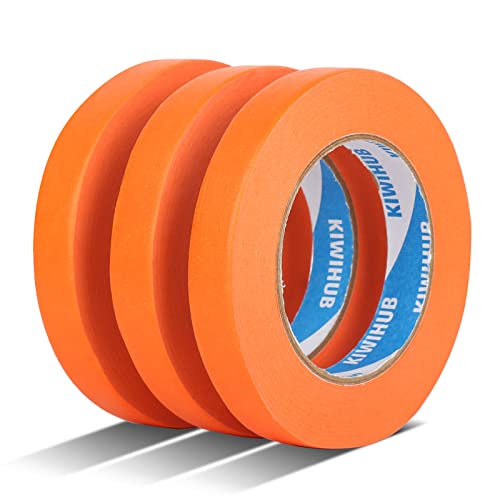 Orange Painters Tape,0.7" x 60 Yards x 3 Rolls (180 Yards Total) - color: Orange, size: 0.7", 60 yards