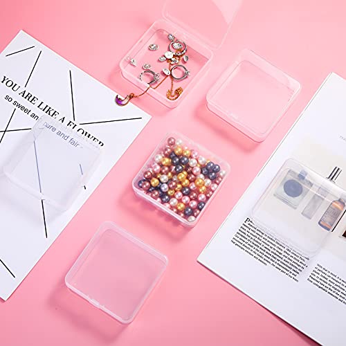 Jetec 6 Pieces Small Clear Plastic Storage Box, 3.3 x 3.3 x 1.1 Inch - size: 3.3 x 3.3 x 1.1 Inch