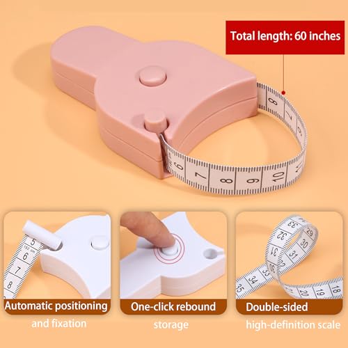 Measuring Tape for Body Measurements, Pink, 60 Inch - color: pink