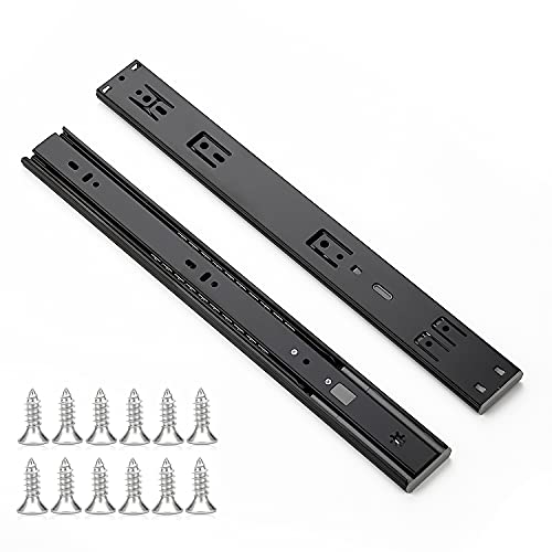 Ravinte Matte Black Soft Close Drawer Slides 16 Inch 1 Pairs 2 Pack - color: Black, size: 16 Inch