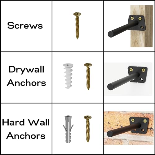 EVALD 4 Inch Floating Shelf Brackets, Hidden Shelf Brackets for Floating Shelves, Heavy Duty Shelf Bracket with Screws & Anchors, Floating Shelf Mount, Invisible Shelf Support (4 Pack) - size: 4 Inch, style: 4 Pack All-purpose