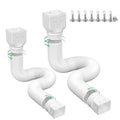 2 Pack Flexible Rain Gutter Downspout Extensions,Drain Downspout Extender,Gutter Extension Flexible,Down Spout Drain Extension Pipes,Extendable from 21 to 60 Inches (White) - color: 2pcs white