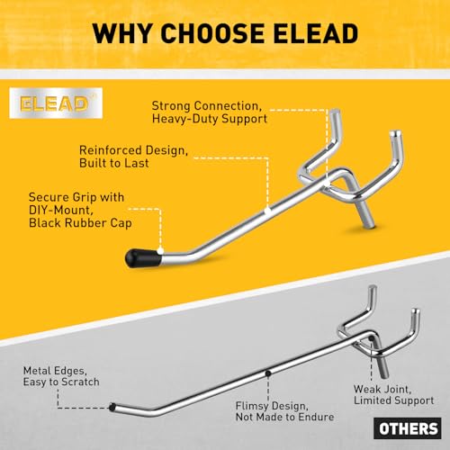 ELEAD 105-Piece 2 Inch Pegboard Hooks, Heavy Duty Peg Board Organizer Accessories, Peg Board Tool Hangers Fit for 1/4" and 1/8" Pegboard Hanging Tools Garage, Workshop, and Craft Storage - style: 105-Piece 2 Inch