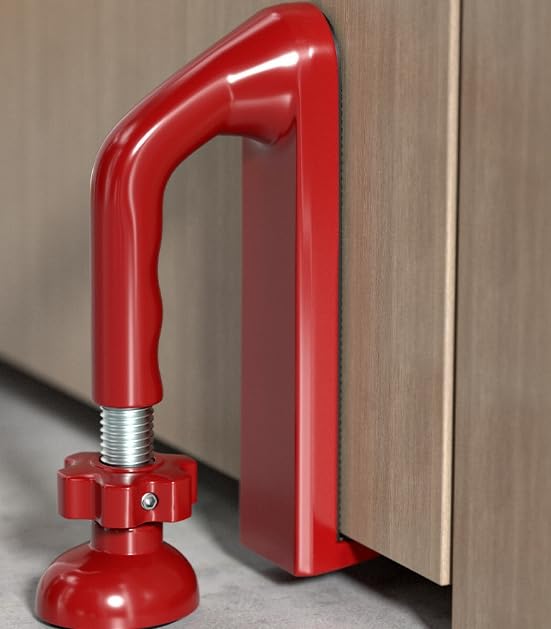 Portable Door Lock for Travel,Door Stopper Security for Hotels/Apartments - Reinforced Locking Device for Extra Safety for Women, Solo Travelers & Kids. (red) - color: Red