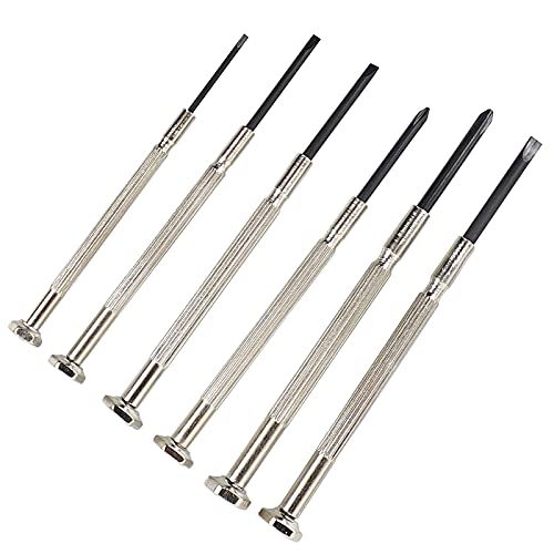 6 PCS Precision Screwdriver Sets, Eyeglass Repair Kit Screwdriver, Mini Screwdriver Set, Flat Head and Philips Head Screwdriver Sets, With 6 Different Sizes, Suitable For Watch, Electronic Repairs