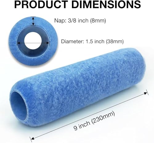Great Andrew 3 Pack Paint Roller Covers 9 Inch 3/8" Nap - size: 3 PCS, 9-In