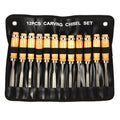 Limen 12-Piece Wood Carving Chisel Set – Professional Woodworking Tools for Carving and Turning, Includes Gouges and Parting Tool with Storage Case