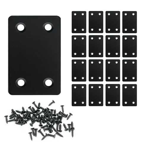 QSJ 16 Pack Stainless Steel Flat Mending Plate 2.36x1.49'', Thickness 1.5mm Straight Stainless Steel Brace Bracket, Fixing Joining Plate for Wood Furniture Fastening & Fixing - size: Black, 2.36x1.49''
