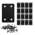 QSJ 16 Pack Stainless Steel Flat Mending Plate 2.36x1.49'', Thickness 1.5mm Straight Stainless Steel Brace Bracket, Fixing Joining Plate for Wood Furniture Fastening & Fixing - size: Black, 2.36x1.49''
