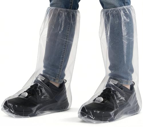 Yeios 50 Pack 19.68inch Tall Waterproof Disposable Shoe Covers for Rain Mud - color: 15.75*19.68inch